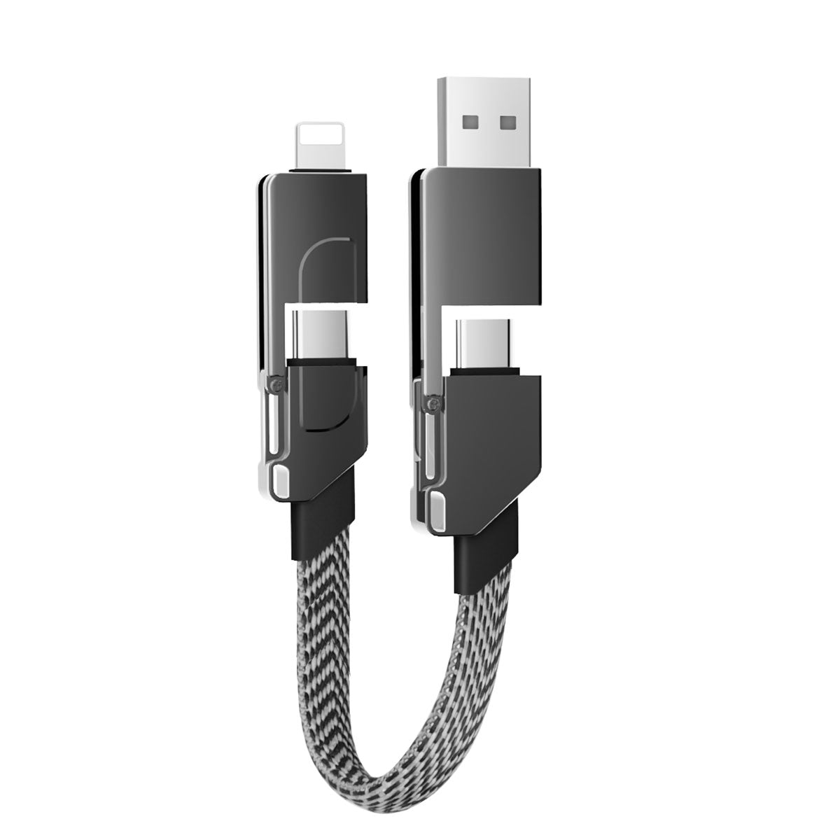 100W 6-in-1 Multi Charging Cable, Ultra-Fast Charging Portable Keychain Charger Cable