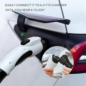 [For Tesla Only] Maite High-Speed EV Charging with J1772 to Tesla Model Adapter Converter - 80Amp/250V AC With Charger Lock