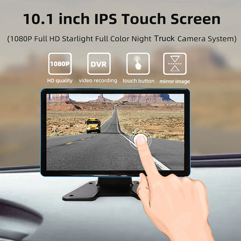 10.1 inch Touch Screen Car/RV/Bus/Truck AHD Monitor System 1080P Vehicle CCTV Camera HD Night Vision Reversing Parking Recorder