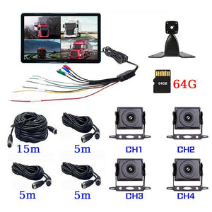 10.1 inch Touch Screen Car/RV/Bus/Truck AHD Monitor System 1080P Vehicle CCTV Camera HD Night Vision Reversing Parking Recorder