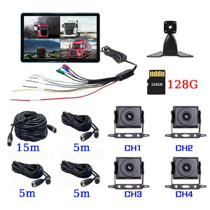 10.1 inch Touch Screen Car/RV/Bus/Truck AHD Monitor System 1080P Vehicle CCTV Camera HD Night Vision Reversing Parking Recorder