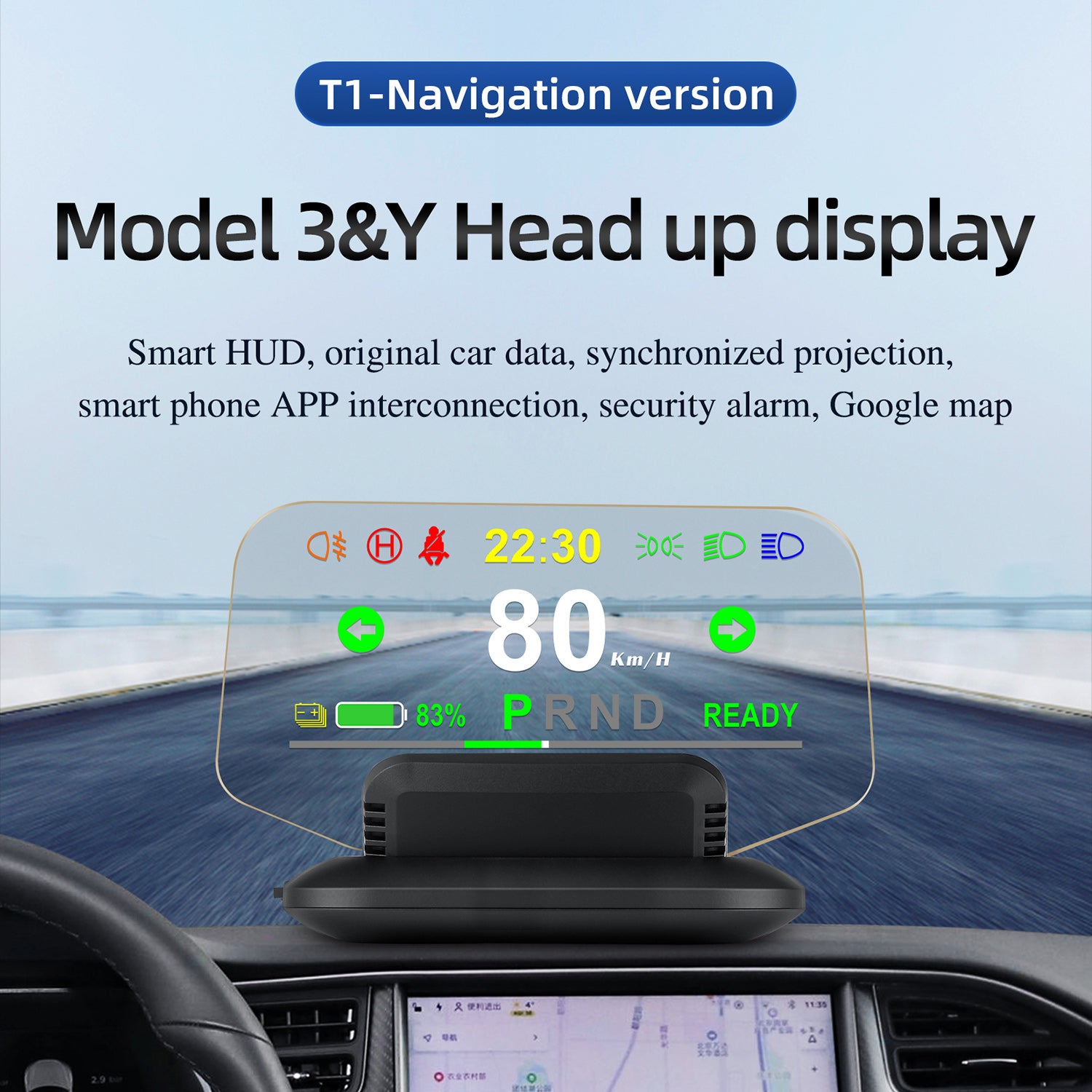 5.1 inches Tesla Model 3/Model Y Head Up Display