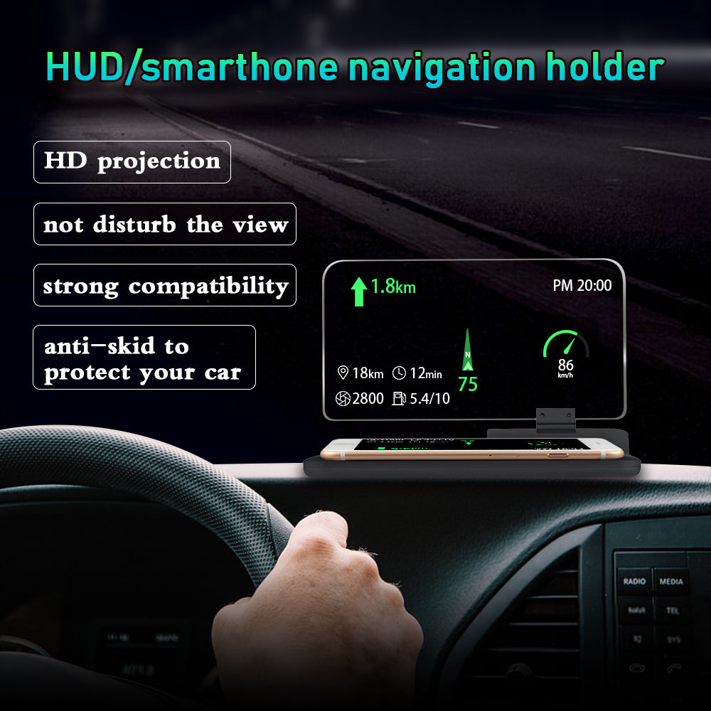 6 Inches Car GPS Mobile Head Up Display Holder with HD Image Reflection